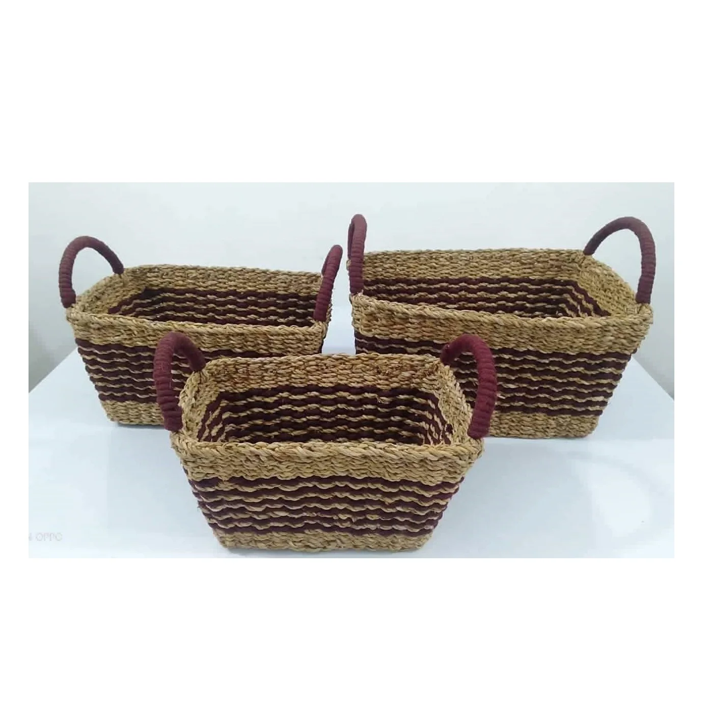 Customized MOQ Best Quality Low Price Natural Seagrass Basket Handmade Laundry Basket & Other Use Basket