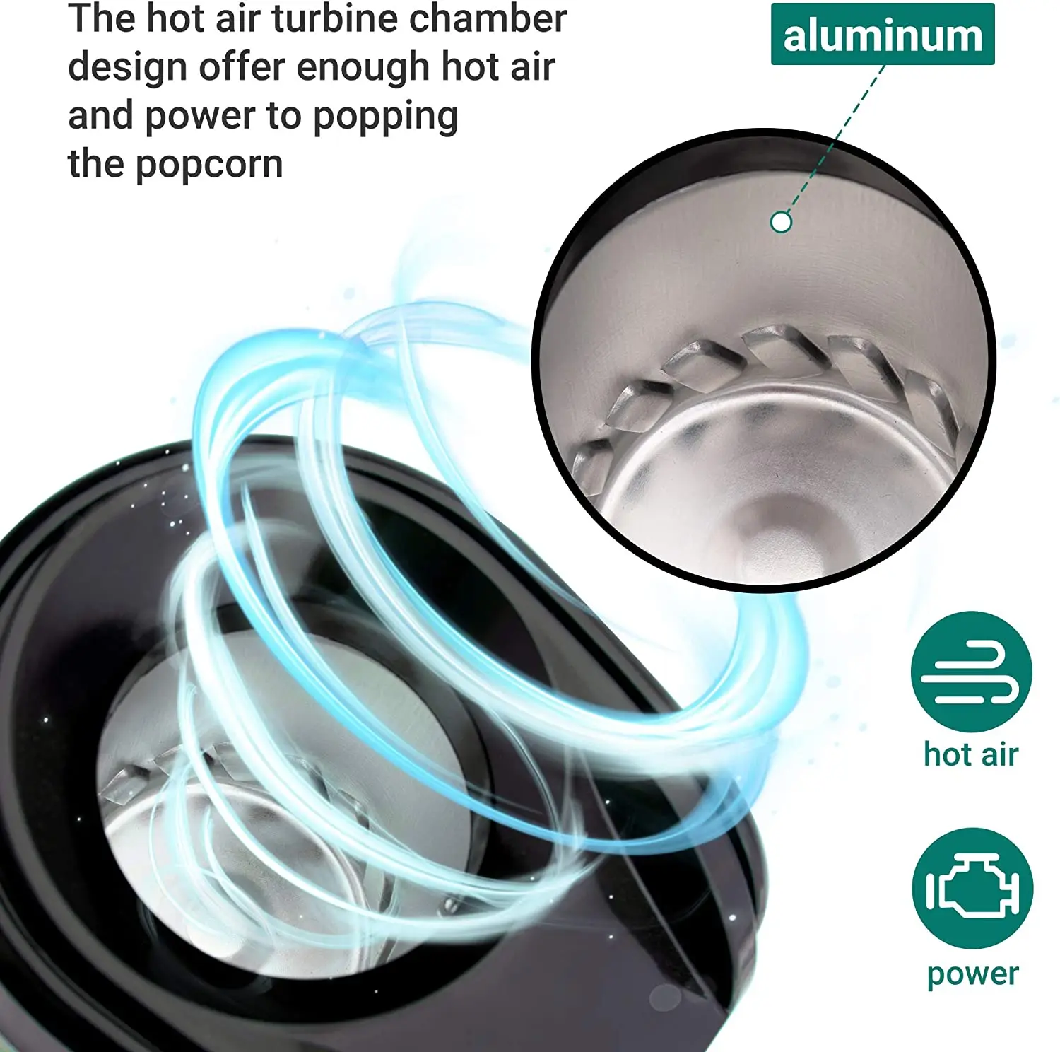 Amazon Hot Sell Oil Free Electric Popcorn Maker Machine with Measuring Cup