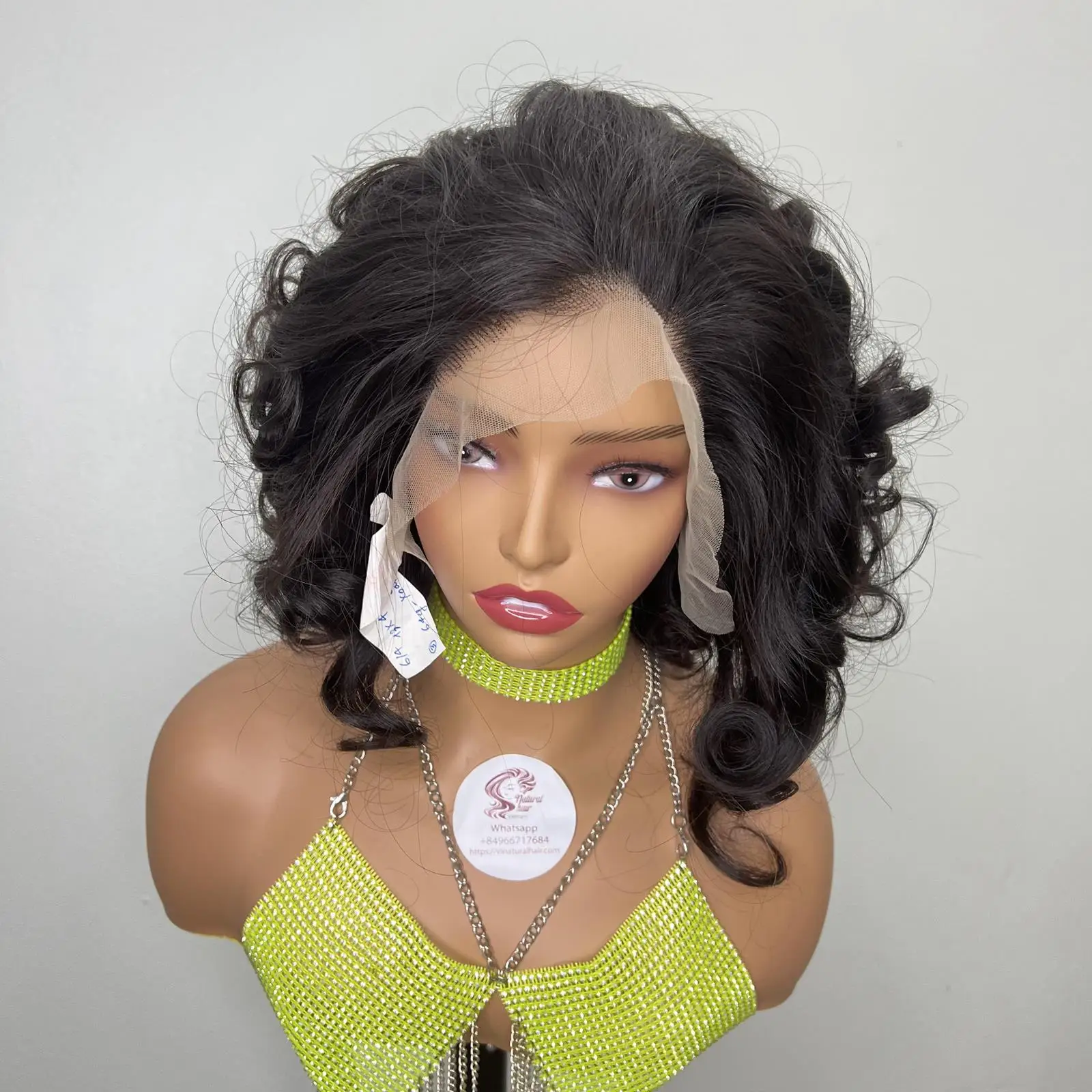 Bouncy Curly Human Hair Wigs Peruvian Remy Fumi Curls Short Bob Egg Curls Glueless Full Machine Made Wigs for Women