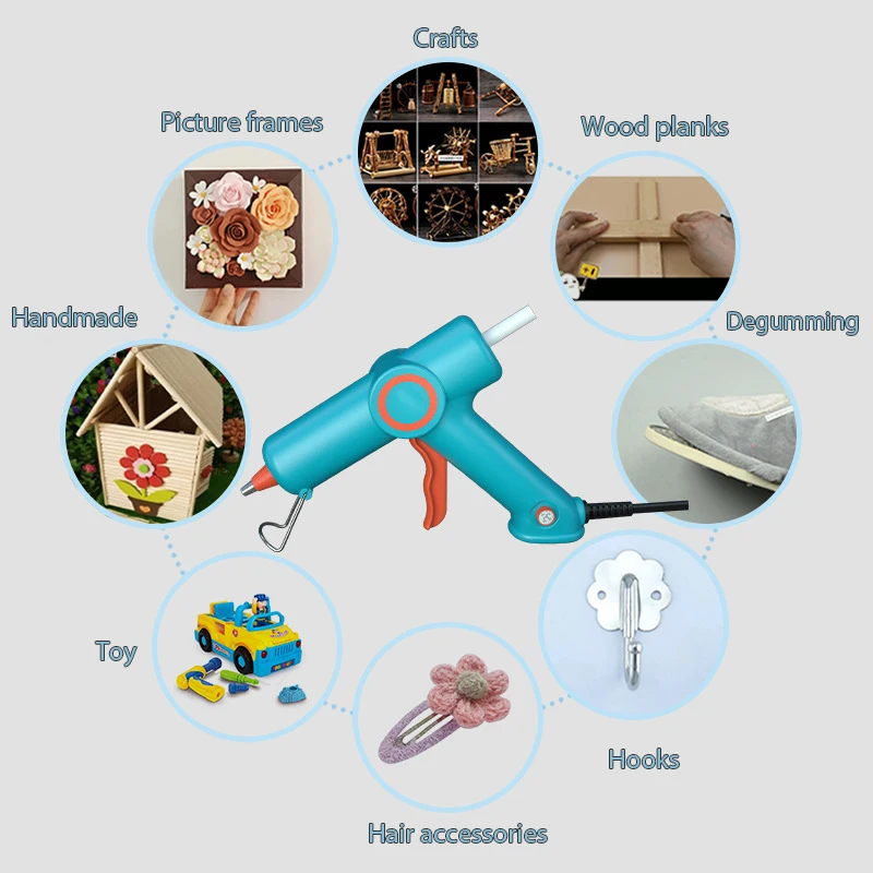 Fast Preheating  Hot Melt Glue Gun Smart Adjustable Temperature Long Copper Nozzle Heater Muzzle Craft Repair Tool