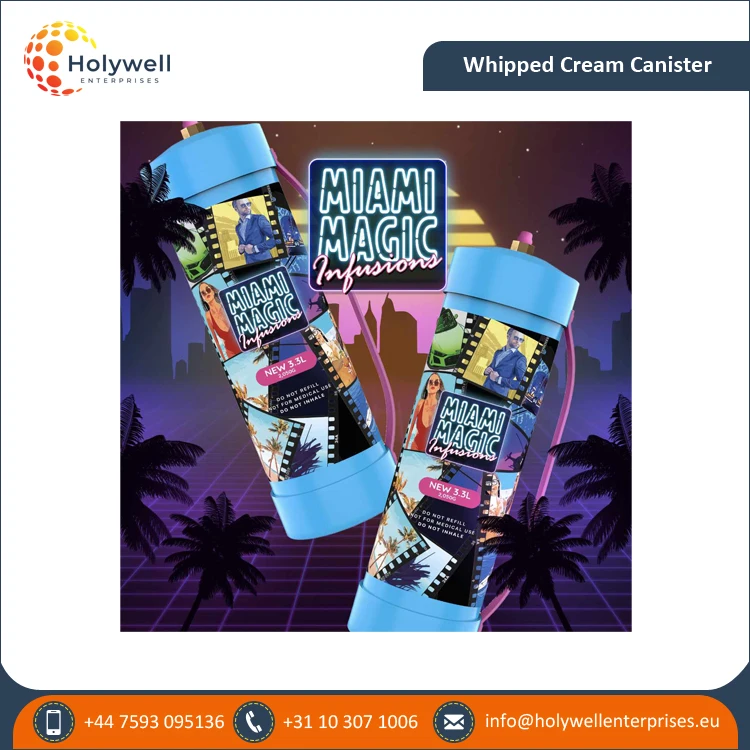 Reasonable Market Price of 3.3L Miami Magic Whipped Cream Charger Cylinder Available for World Wide Vendors