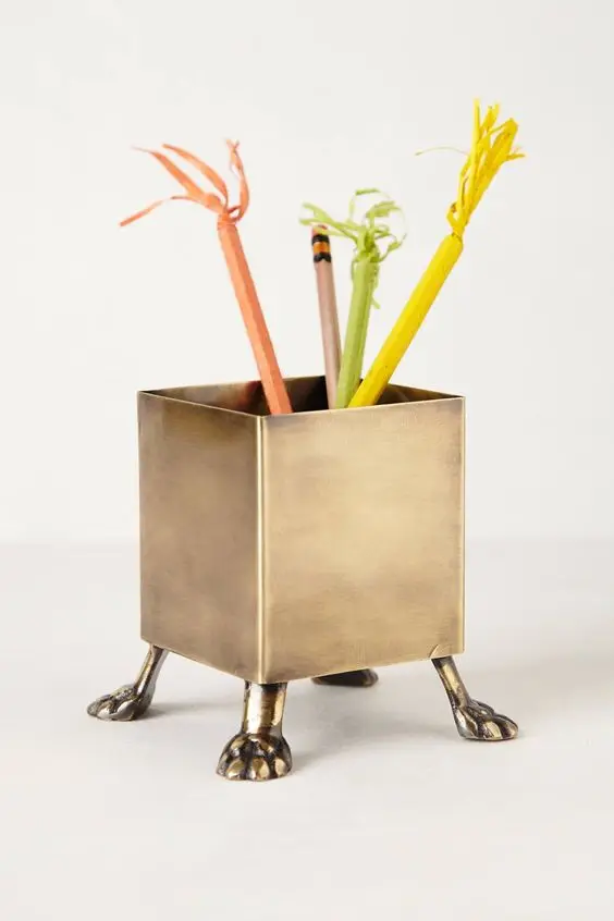 Copper pen holder for office desk and school accessories for pens and pencil gift way item give this your teacher and colleague