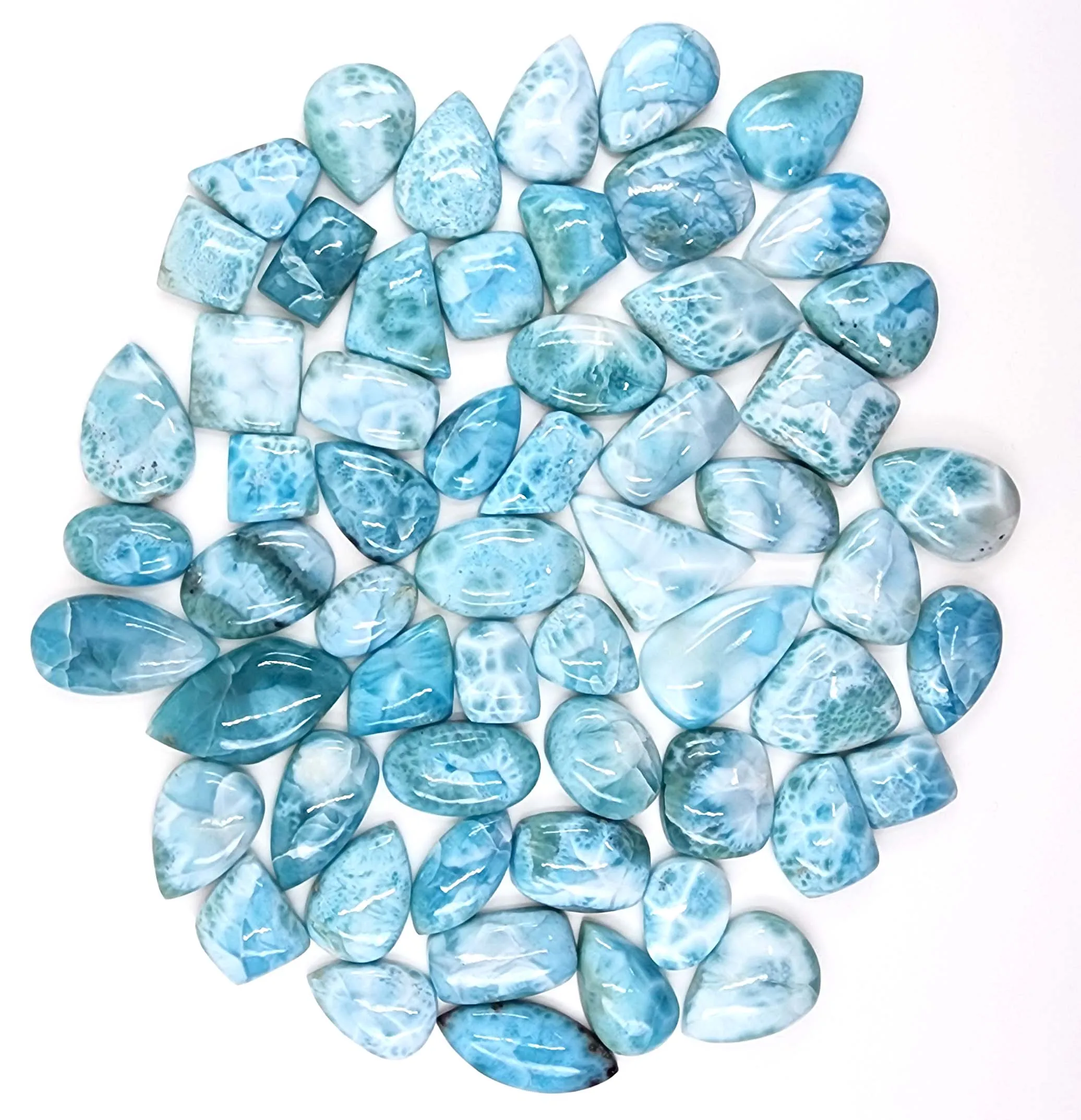 Natural Larimar Gemstone Cabochon Wholesale Lot Hand Polish Larimar Jewelry Making Gemstone Dominic Blue Larimar Loose Gemstone