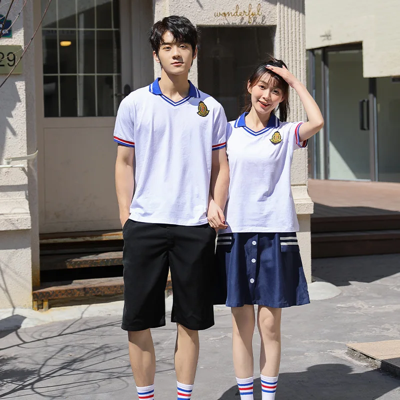 Customized Logo Summer Graduation School Students Class Uniforms for Primary Middle High School