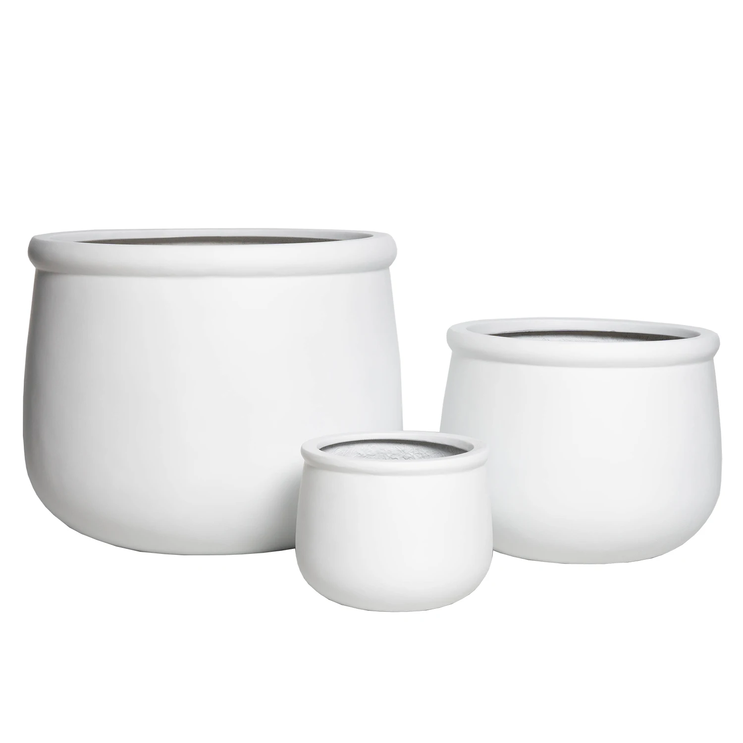 Hotel fiberglass black flower pot planter set for indoor and outdoor luxury decoration made in Vietnam high quality