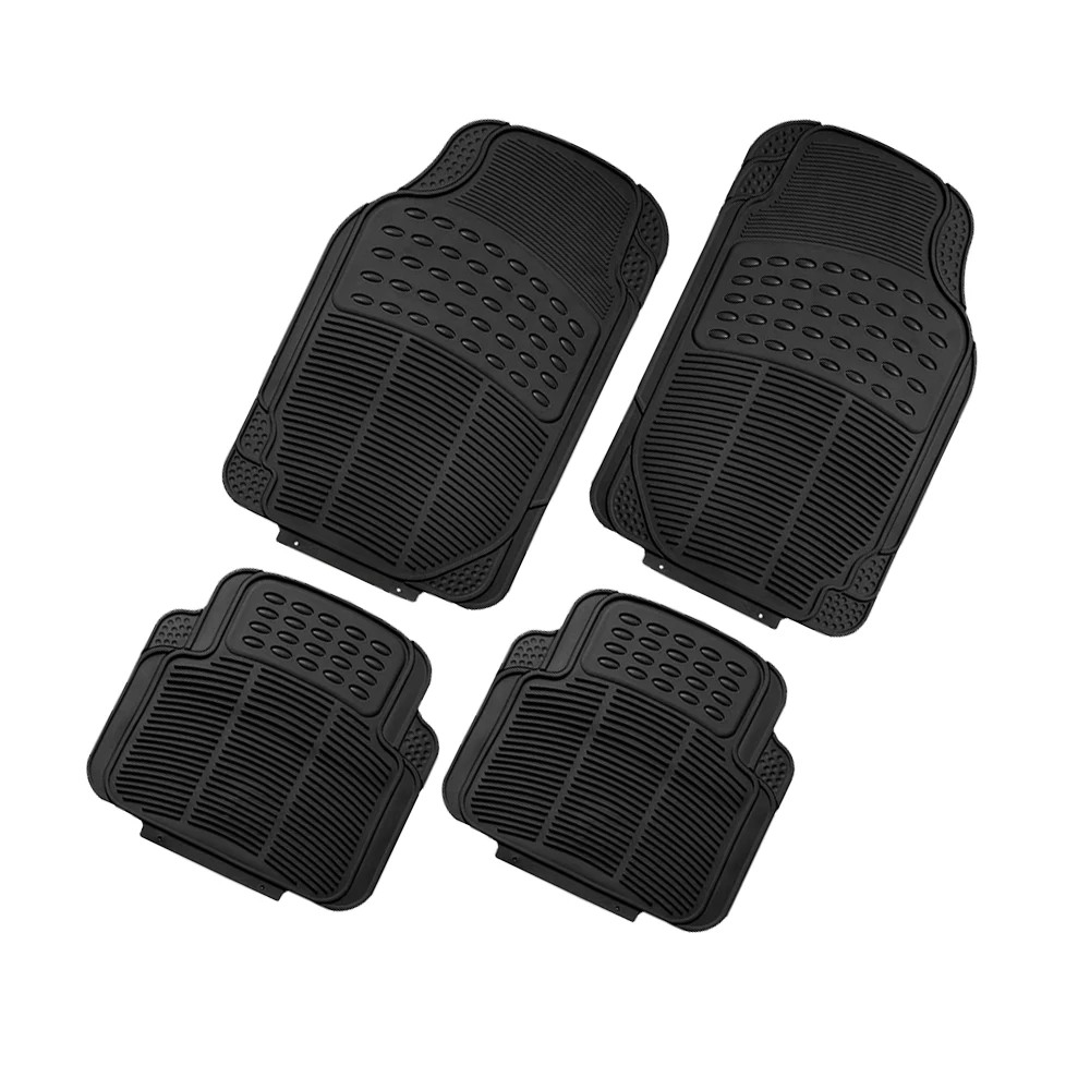 Automotive Floor Mats - Heavy-Duty Rubber Universal Fit Full Set ClimaProof For Most Cars Sedan SUV Truck
