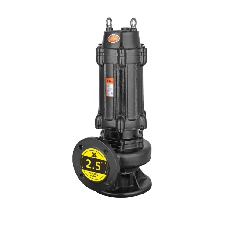 WQ Series 50WQ10-10-0.75 Cast Iron Centrifugal Electric Non-Clog Water Dewatering Pumps Submersible Sewage Pump
