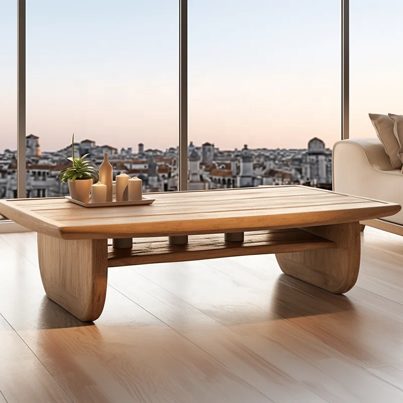 Mrs Woods Living Room Furniture Eco-Friendly Wooden Frame Round Coffee Table Tea Leisure Center