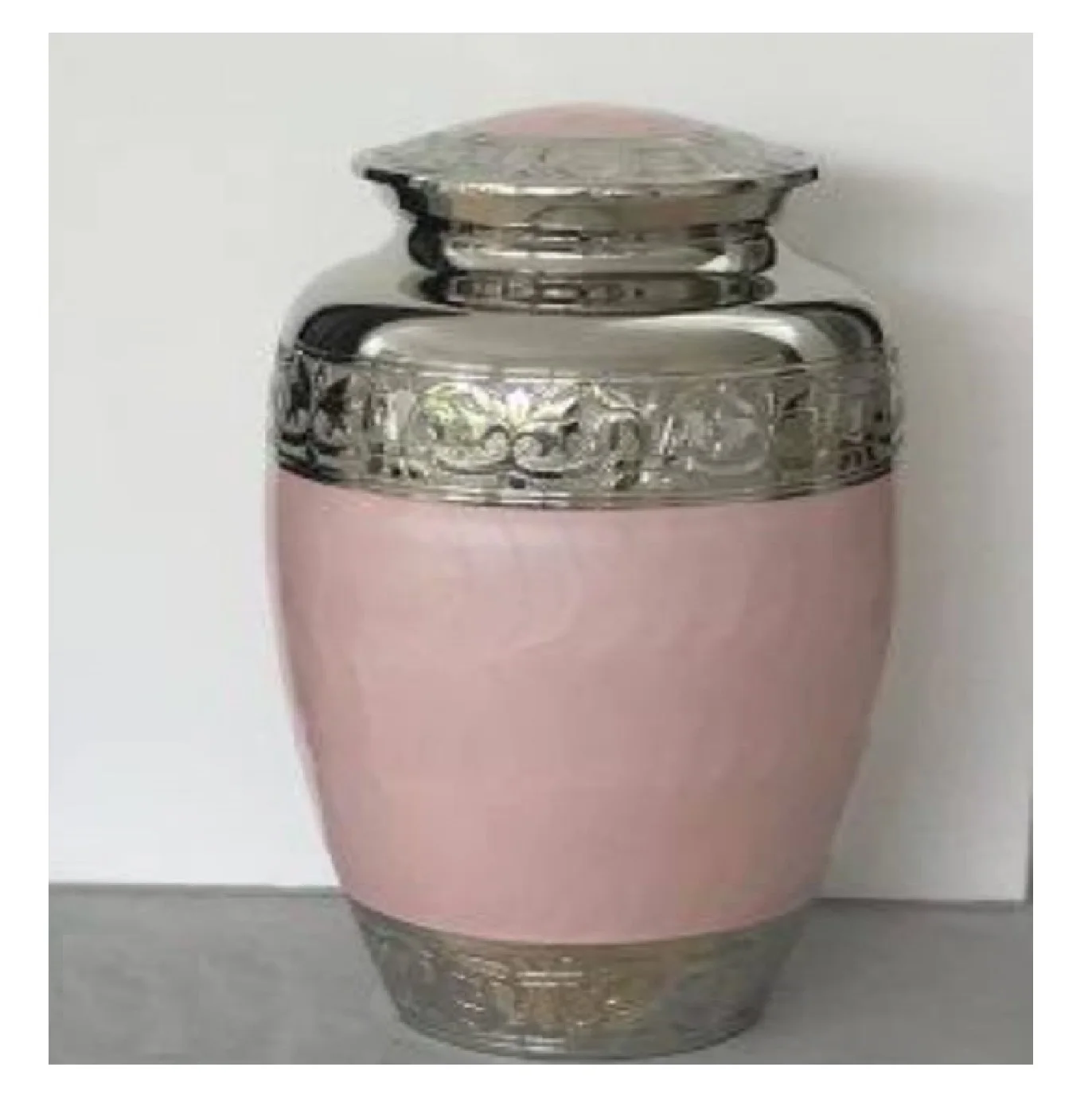 White Enamel Meena Cremation Urns adults Ashes Urn Wholesale Prices Stainless Steel Engraved Custom Cremation Urn On Sale