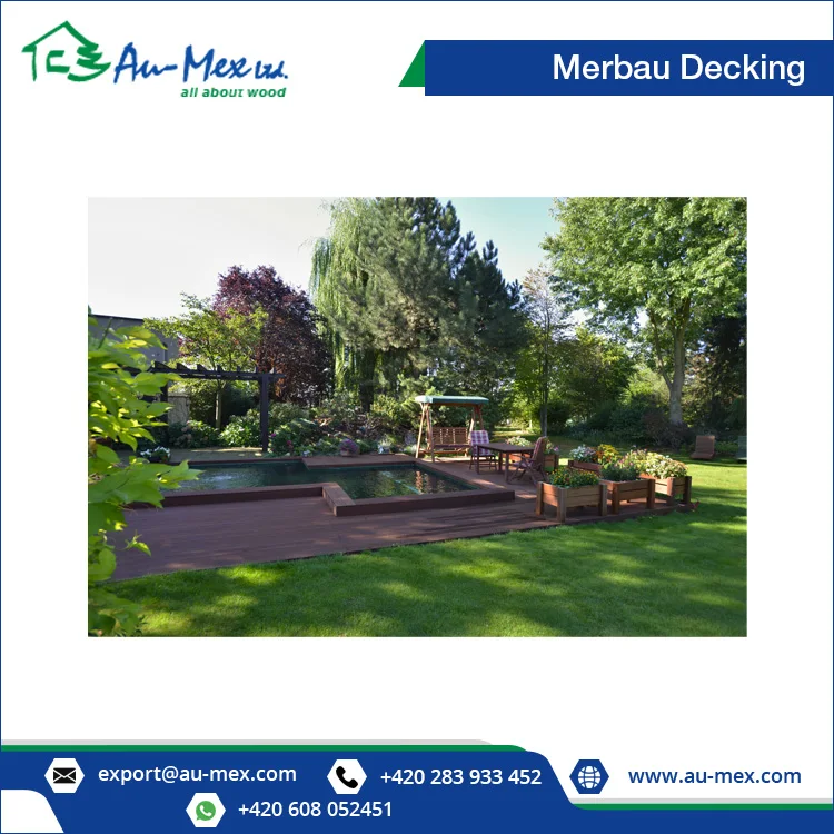 High Quality Merbau Decking 25x145 Reeded/Grooves Wood for Outdoor Modern Style Solid Wood Floor