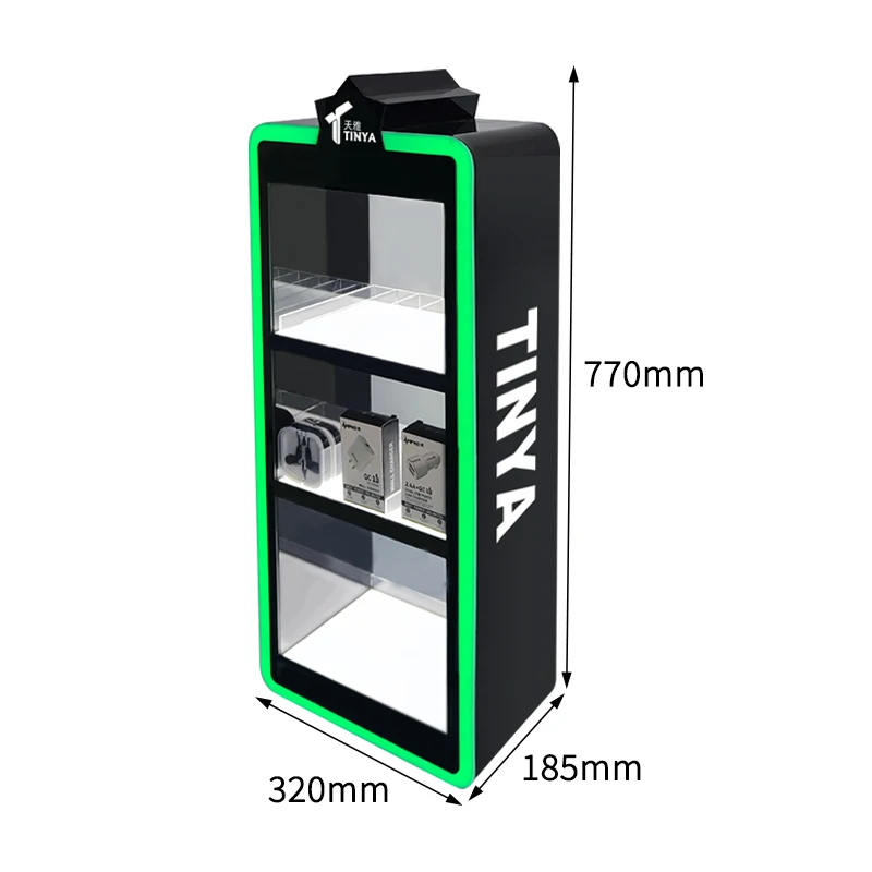 Fashion 3 Tiers LED Plexiglass Essential Oil Flavors Display Smoke Tobacco Showcase Acrylic Cigarette Lighter Display Racks