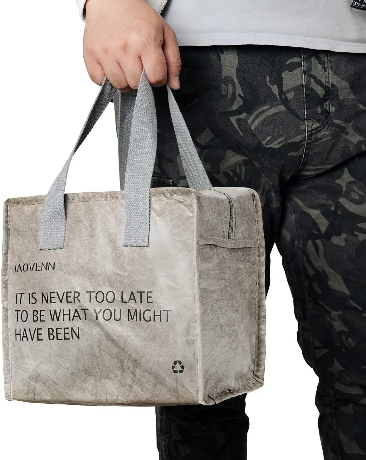 Wholesale DuPont Paper Portable Waterproof Thermal Insulation Tyvek Lunch Box Cooler Bag For Packing and Picnics