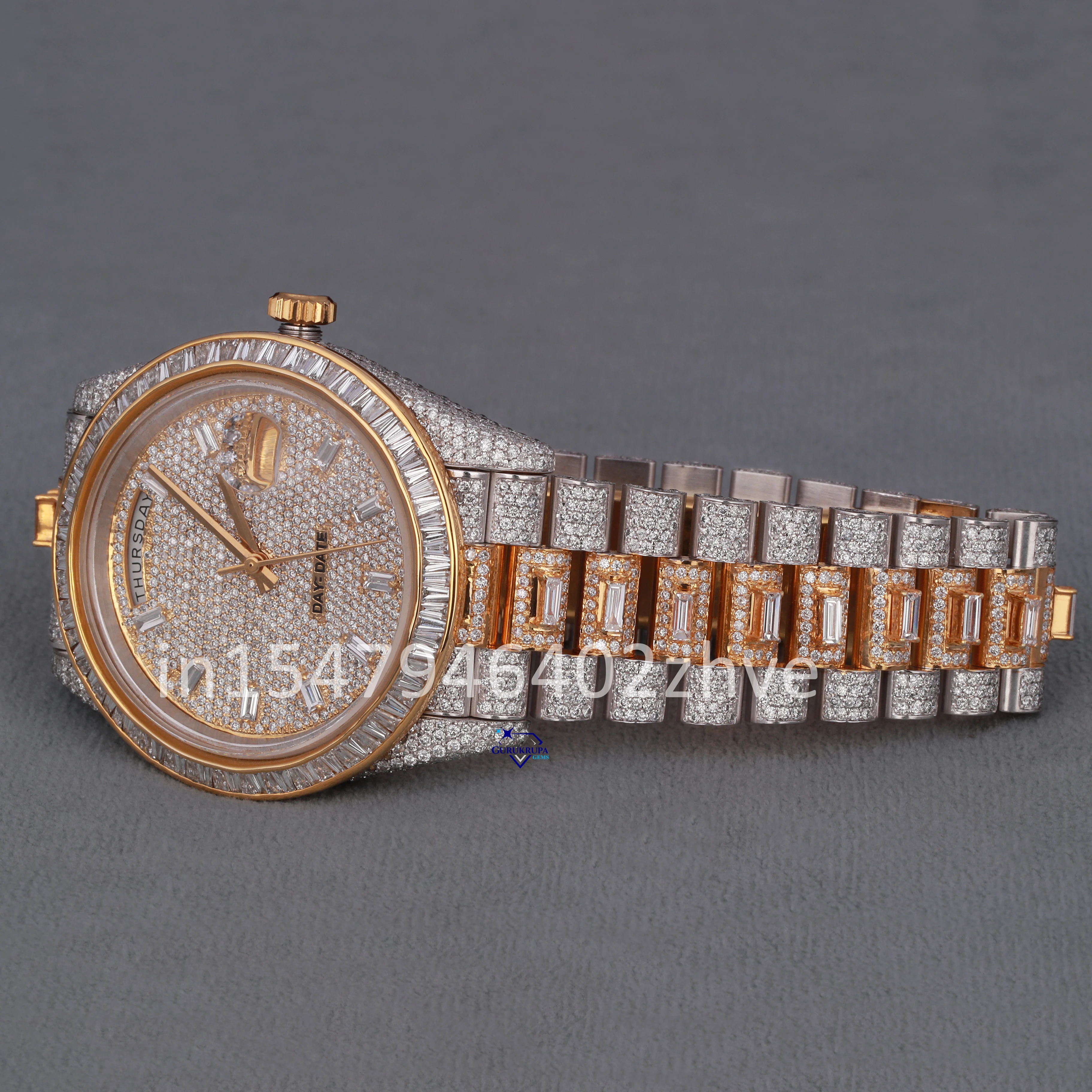 Stainless Steel Labgrown Watch Round Dial Wholesale Price New Arrival Collection Trending Hot Selling Custom logo Watch for Men