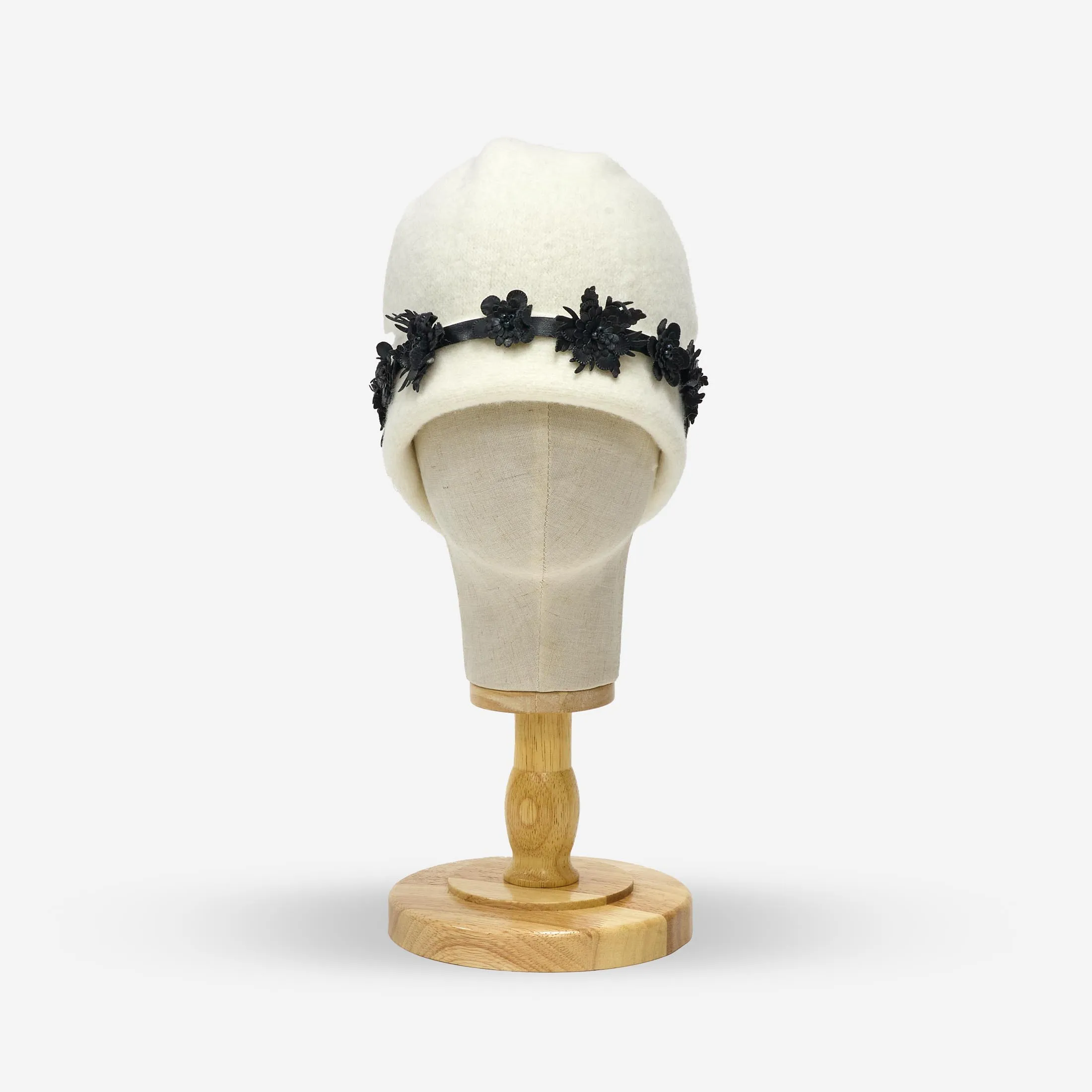 Premium Wool Beanie with Flowers - Beautiful, Warm, Comfortable Womens Hat - Elevate Your Floral Winter Style