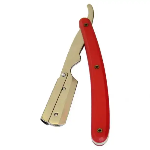 High Quality  Stainless Steel Blade Straight Cut throat Salon Barber Shaving Razor with metal handle