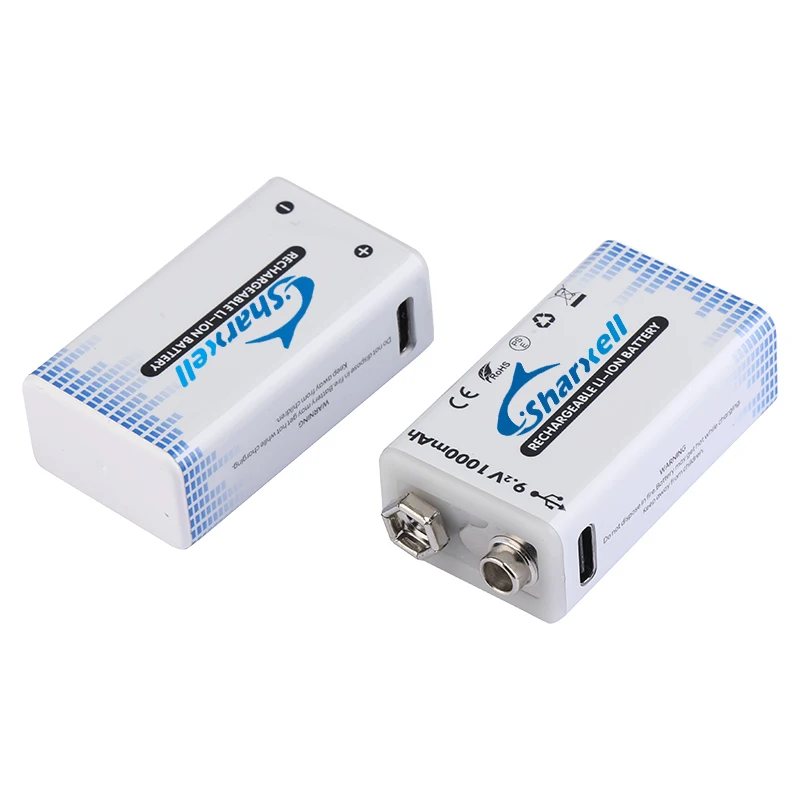 2 шт. 9 В перезаряжаемые батареи Usb C 9 В литиево-ионный аккумулятор для электрогитары 9 В аккумулятор зарядное устройство с кабелем