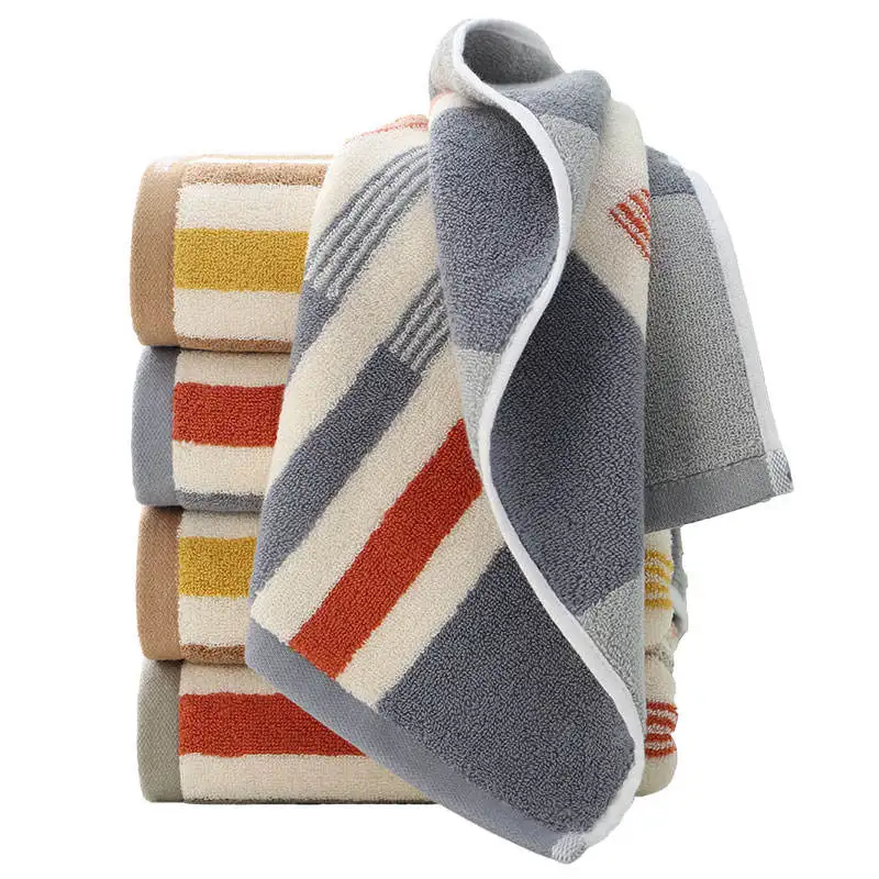 Customized With Printed Logo 100% Cotton Hotel Stripe Luxury Beach Towels