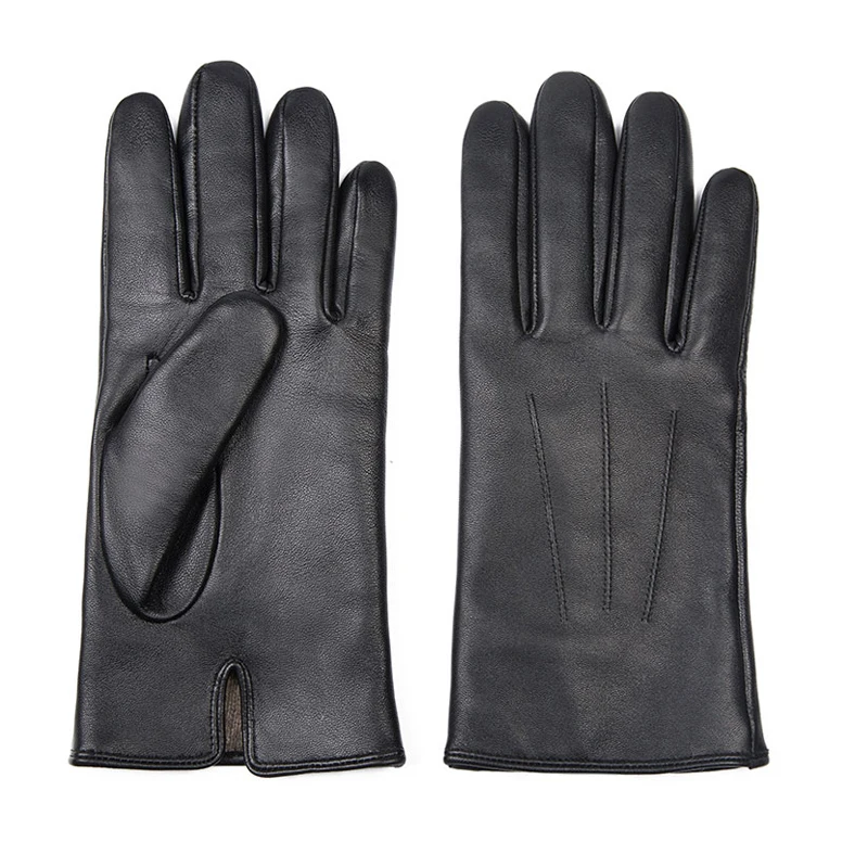 High Quality Fashion Genuine Goat Skin Leather Gloves Full Finger Men Car Driving PU Leather Gloves