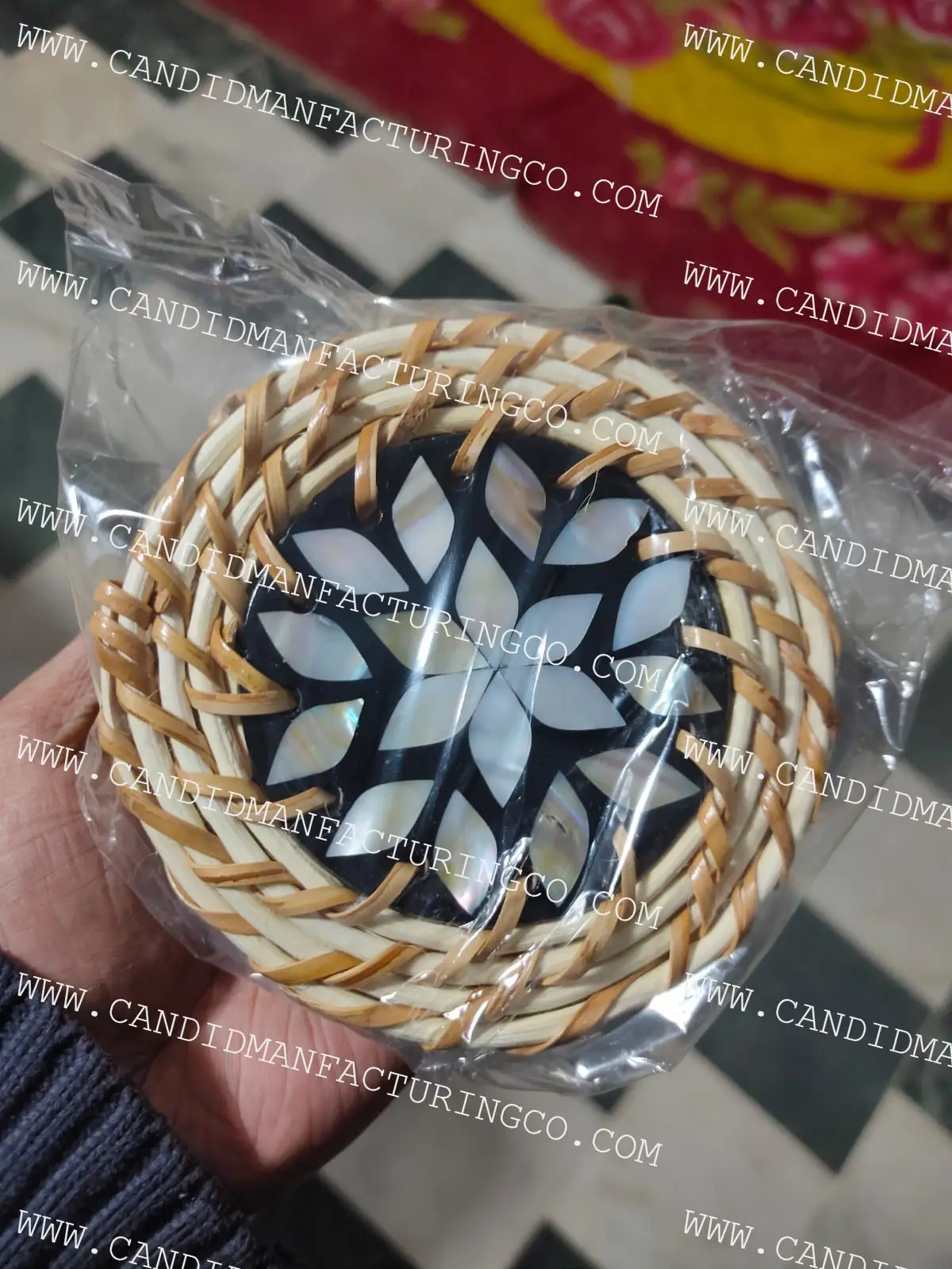 Modern Design Luxury Tea Serving Coasters Set of Mother Of Pearl Coasters For Living room Decoration Ramadan Eid Gift Wholesale