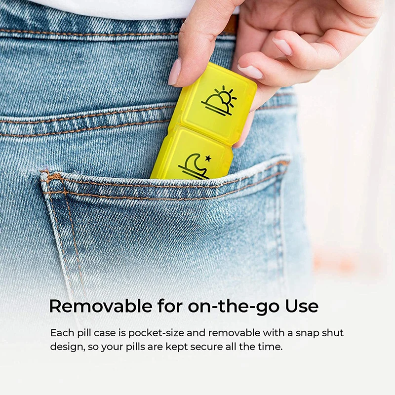 New 2023 AM PM Big Eco Friendly Modern 30 Day Extra Weekly Large Box Monthly Pill Organizer