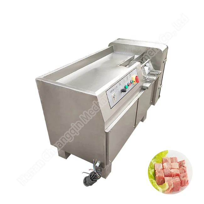 Big frozen meat dicer meat cube cutting machine. automatic meat cuber