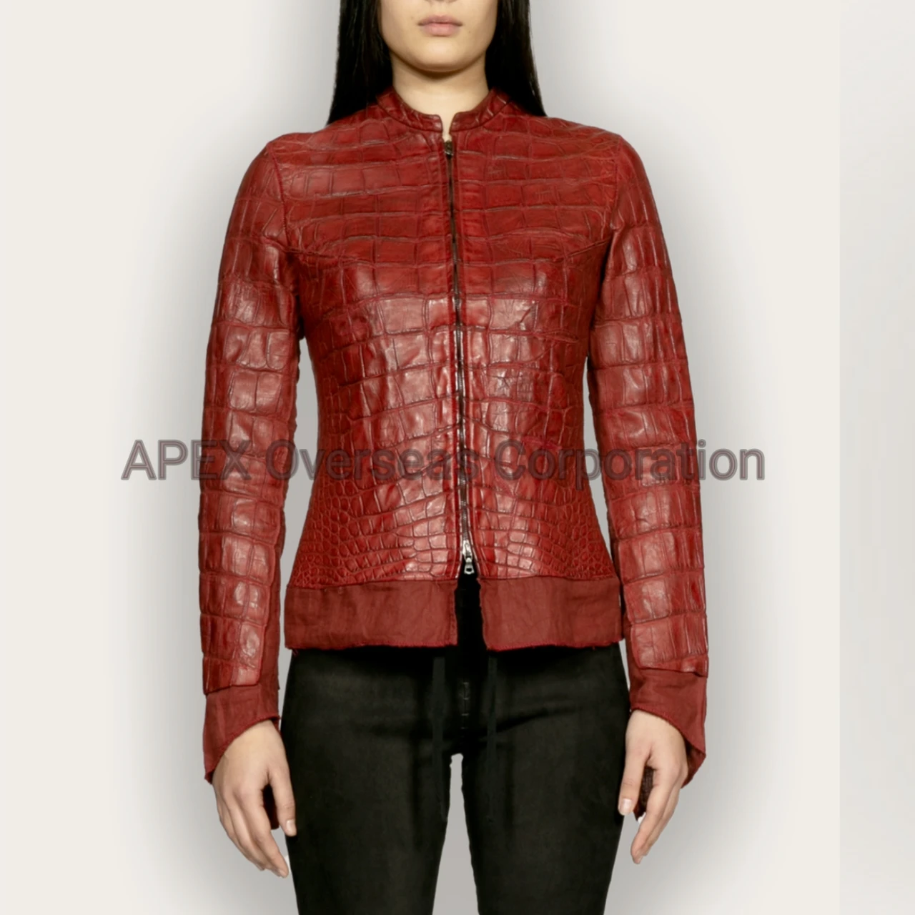 Hot Sale Leather Woman Jacket Fashionable Wholesale Women Crocodile Python Alligator Python Leather Design Women Jacket