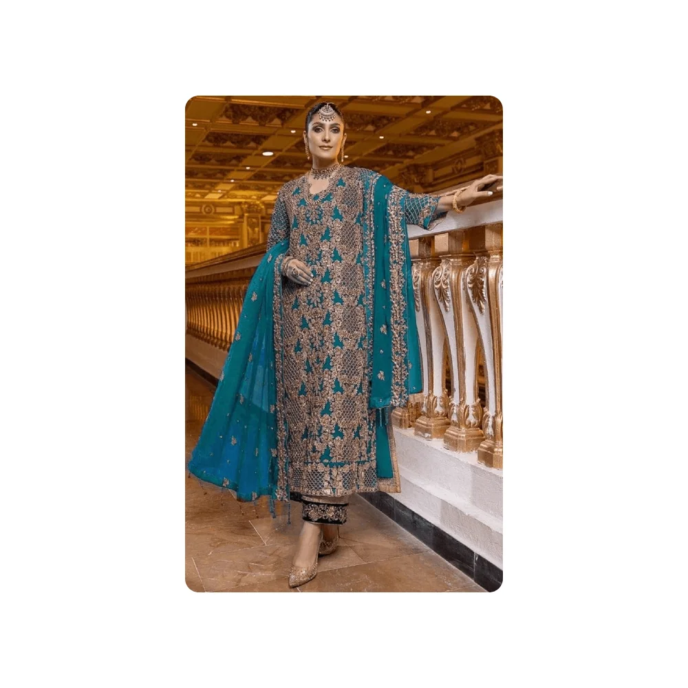 Latest Exclusive Fox Georgette With Coding Sequence Embroidery+ Work With Stone Work Ladies Suit Supplier