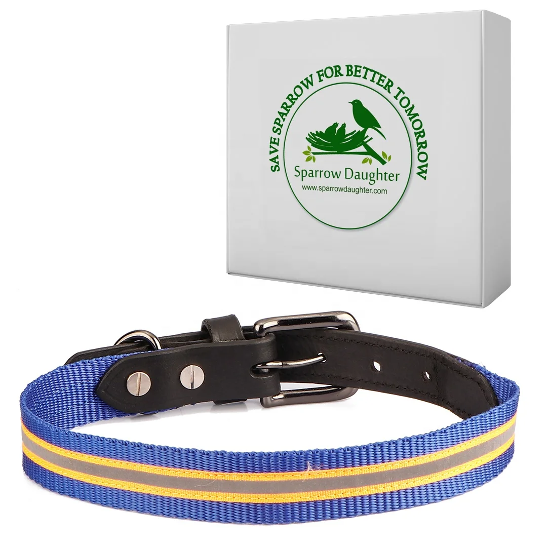 HIGH QUALITY NYLON DOG COLLAR CUSTOMIZE LEATHER MIX WITH METAL BUCKLES SUITABLE FOR ALL BREEDS OEM LOW PRICE FACTORY SUPPLIER