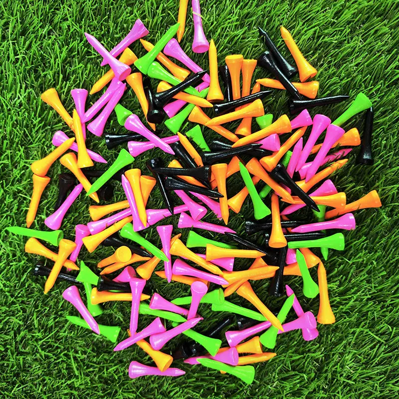 Custom Logo Bamboo Tees Logo Printed Wood Golf Tees Biodegradable 100% Natural Bamboo Golf Tees