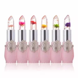 Natural Fancy Long-lasting Moisturizing Glossy Pink Lipstick Private Label Makeup with Flower
