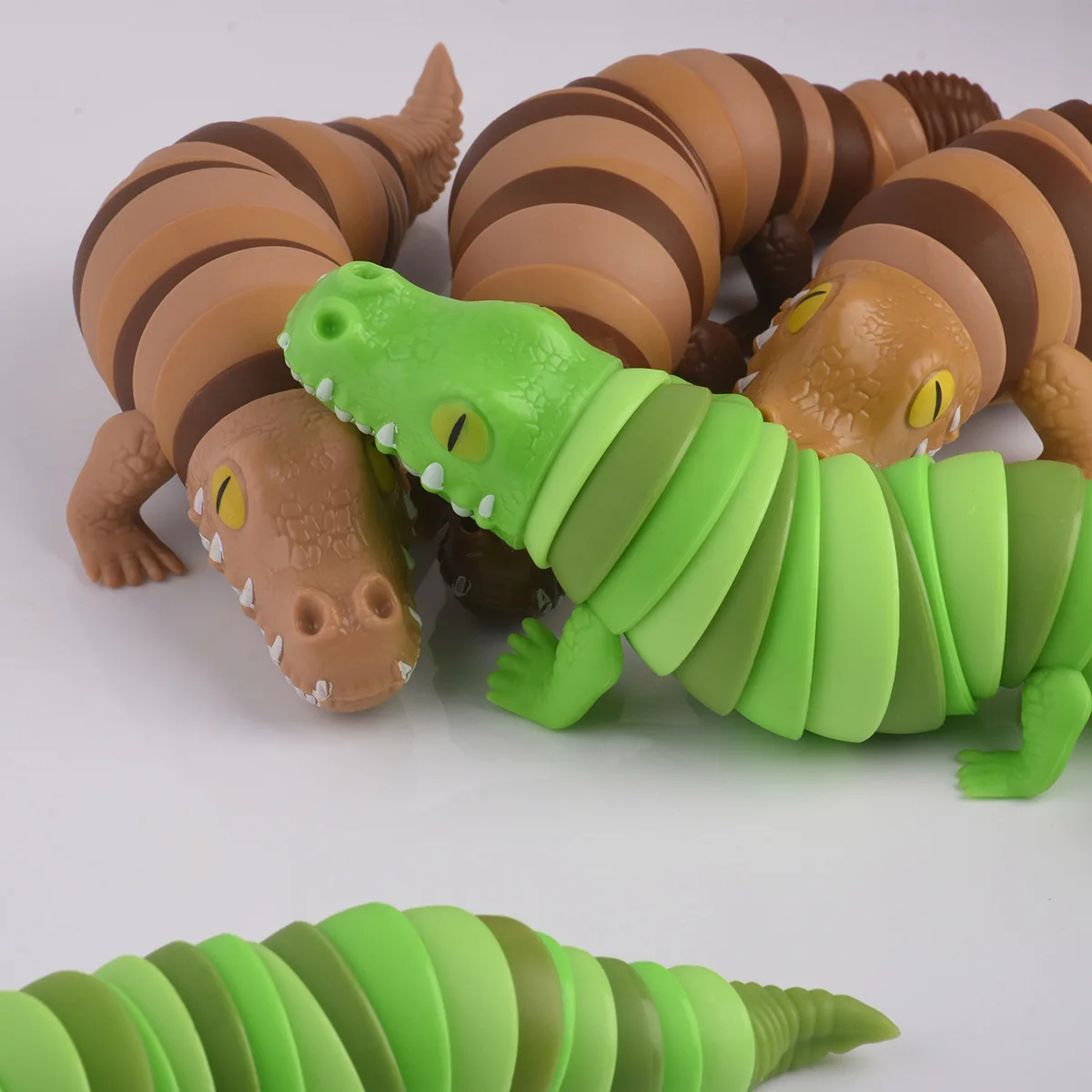 Alligator Wiggle Gator Crocodile Reptile Large Articulated Jointed Moving decompression toy crocodile slug puzzle fidget toy