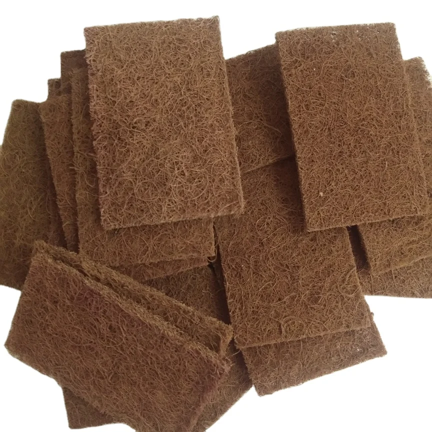 Heavy Duty Natural Coir Scourer for dish cleaning sisal natural fibre vessel washing kitchen use factory direct supply