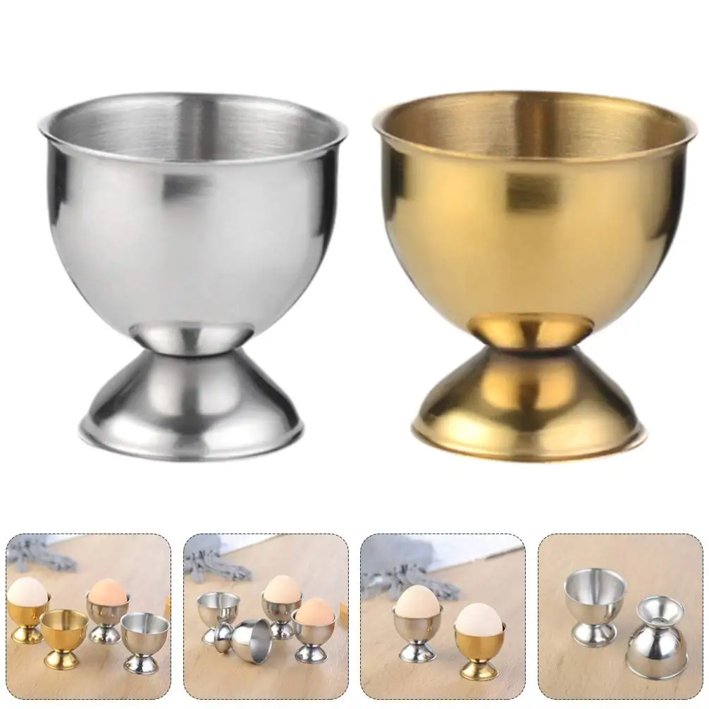Wholesale Prices Stainless Steel Egg Cups Egg Cup Holder Set for Soft Boiled Eggs Tray Kitchen Tool with Customized Logo