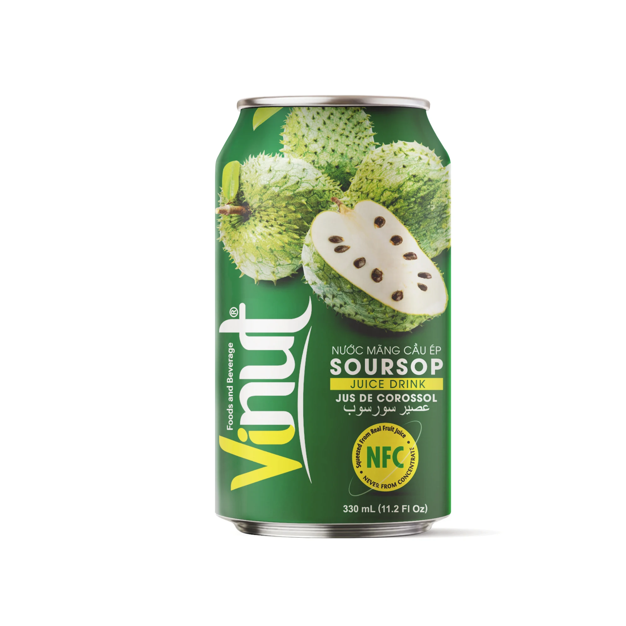 330ml VINUT Hot Selling Tropical Pure Soursop Fruit Juice Free Sample, Private Label, Manufactures Wholesale (OEM, ODM)