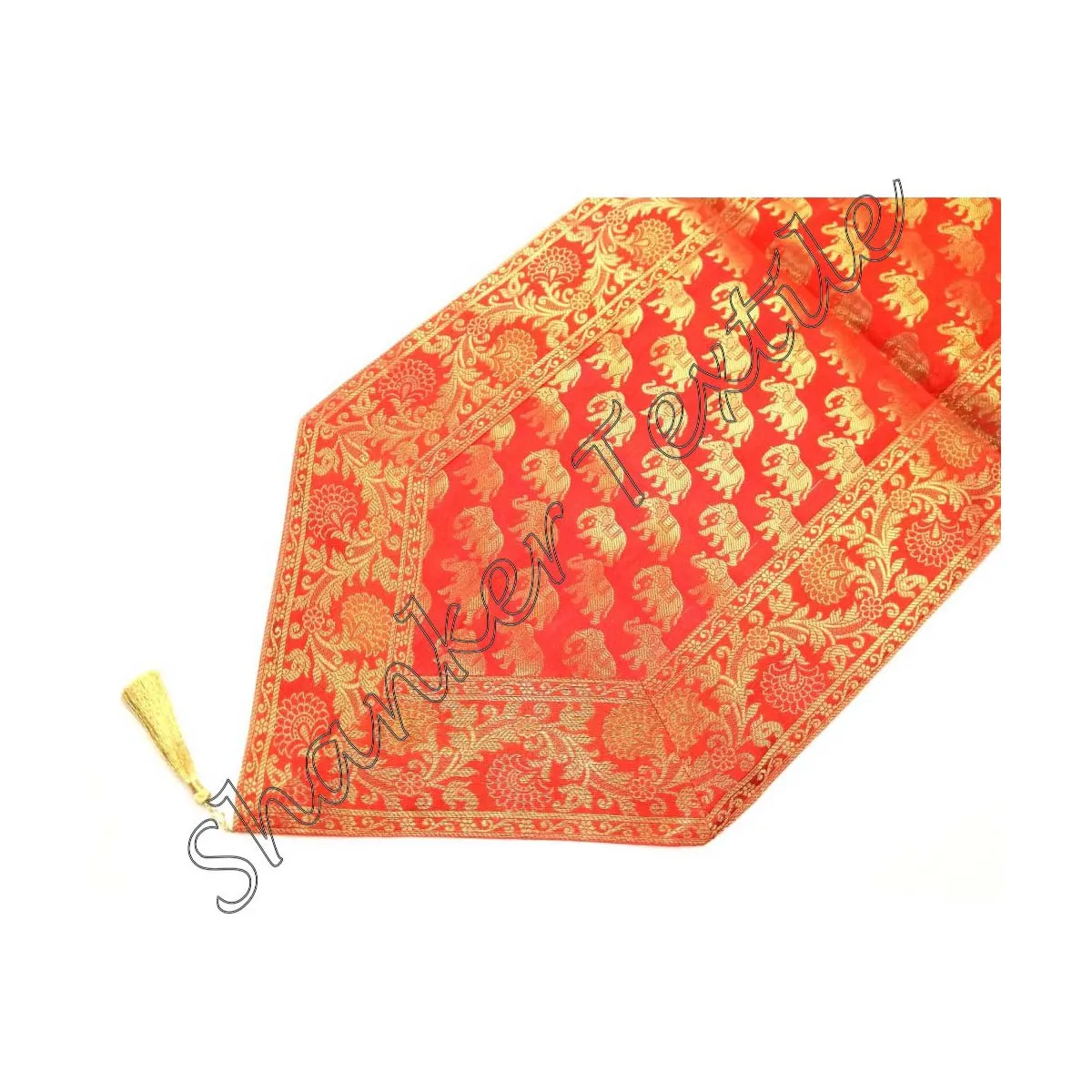 Decorative Design Silk Brocade Wall Tapestry/Hanging/Table Runner Banarsi Silk Sari Gypsy Vintage Brocade Table Runner Wedding