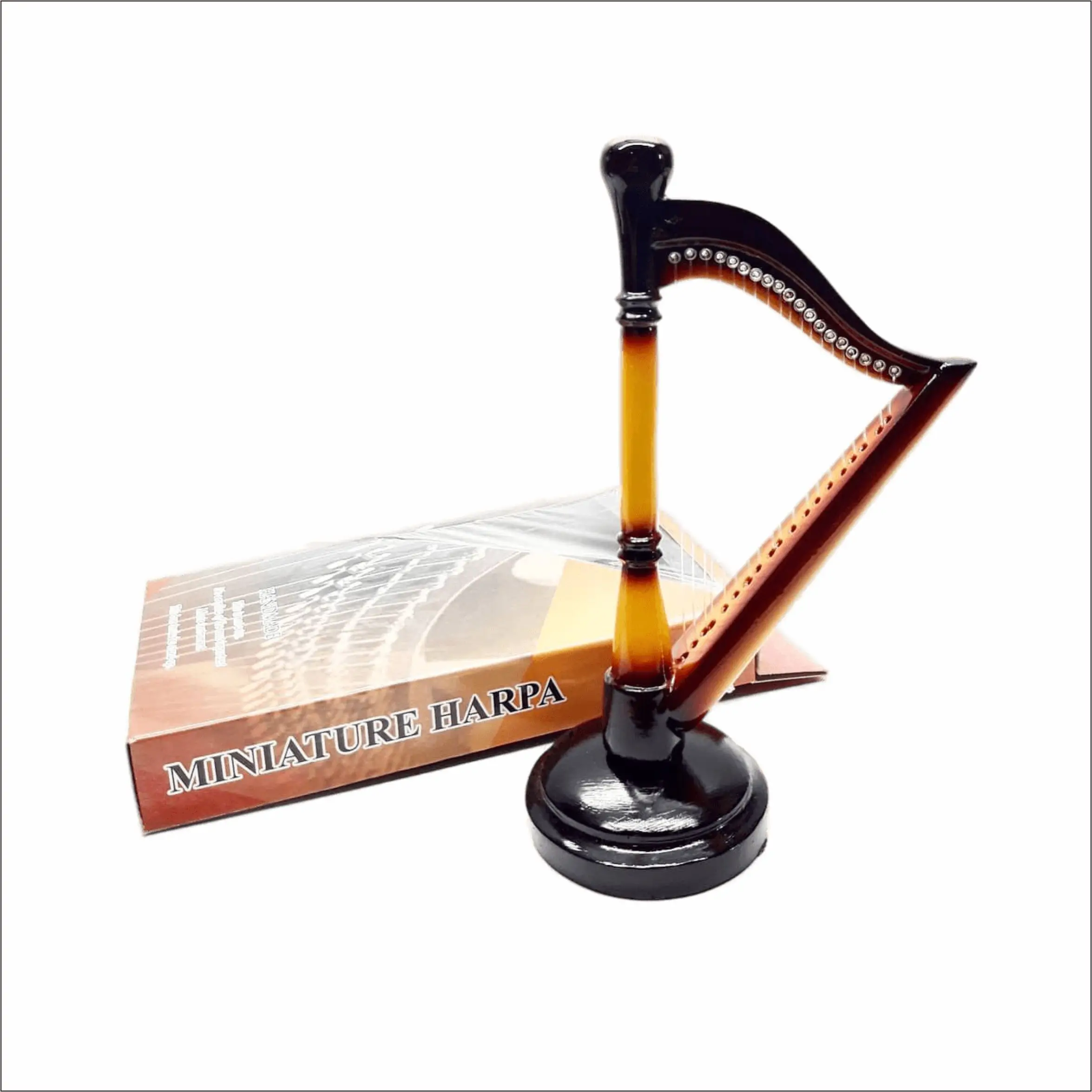 Miniature Harp figurine Resin Exclusive 20 cm for home decoration room and souvenir or tanks gift