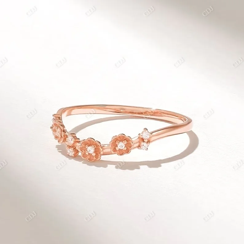Newest Simple Design High Quality Natural Diamond Stackable Ring Small Daisy Flower Ring Popular Classic Simple Ring for Her