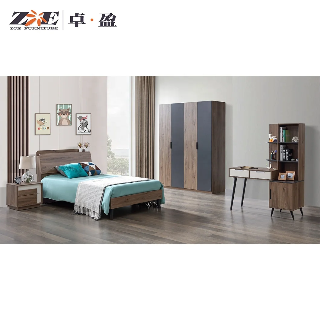 Wholesale Factory Chinese Furniture Modern Single Bedroom Furniture Set Wooden Bedroom Set