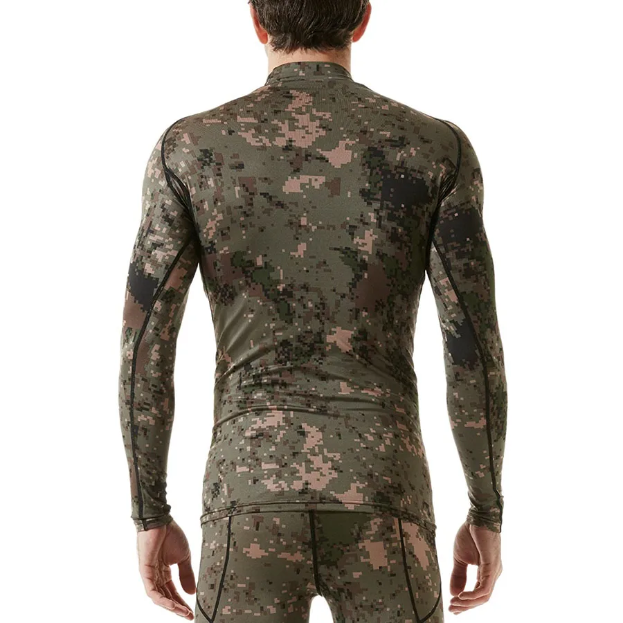 100% polyester spandex made sublimated camo design rash guards for sale low MOQ premium quality male swim rash guards