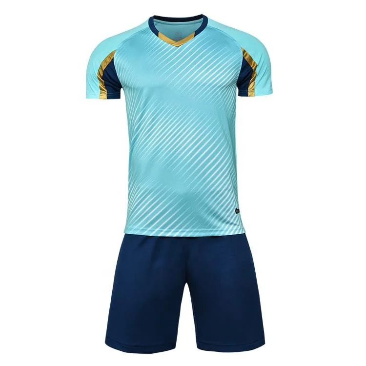 2022 настраиваемая Высококачественная футбольная одежда поставщик Camiseta Blanco Y синий Camisetas De Futbol Baratos Mayoreo комплект футбольных