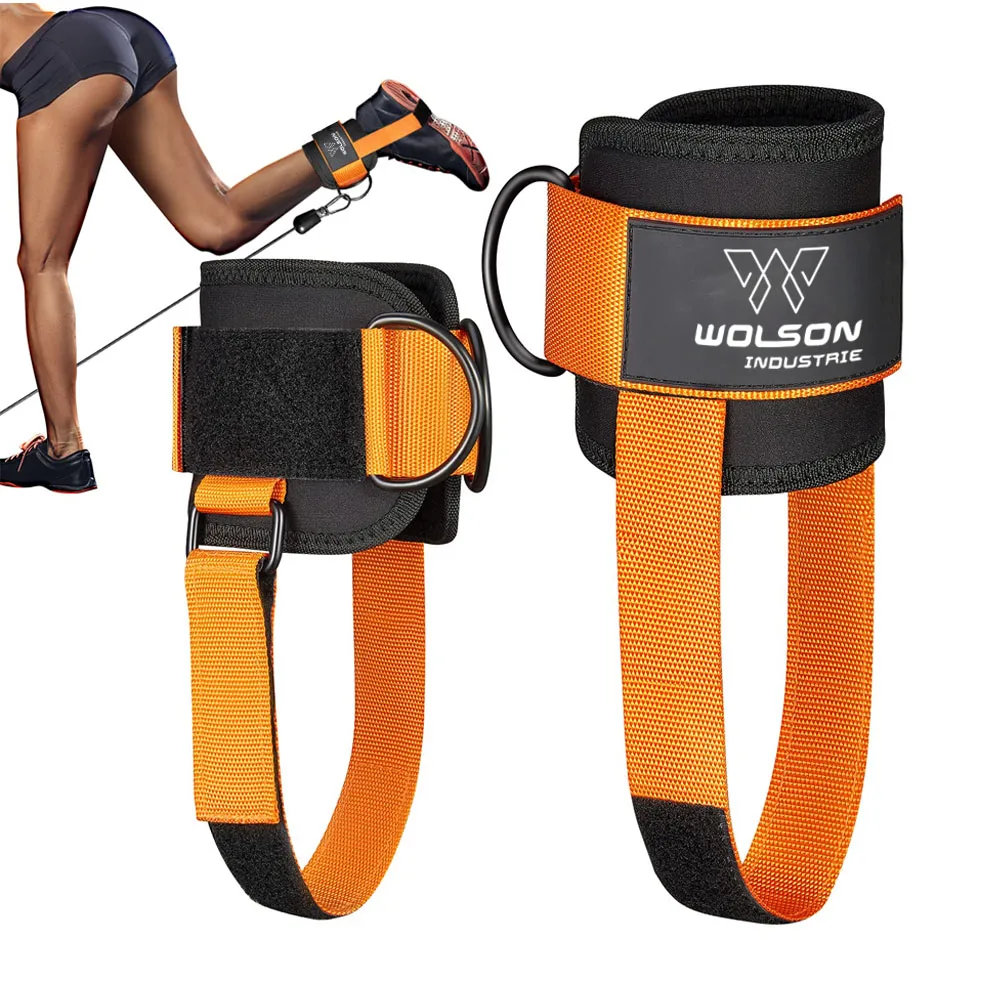 Adjustable Ankle Strap Resistance Band Padded Ankle Support Belt For Weightlifting Leg Gym Exercises Fitness Ankle Cuff