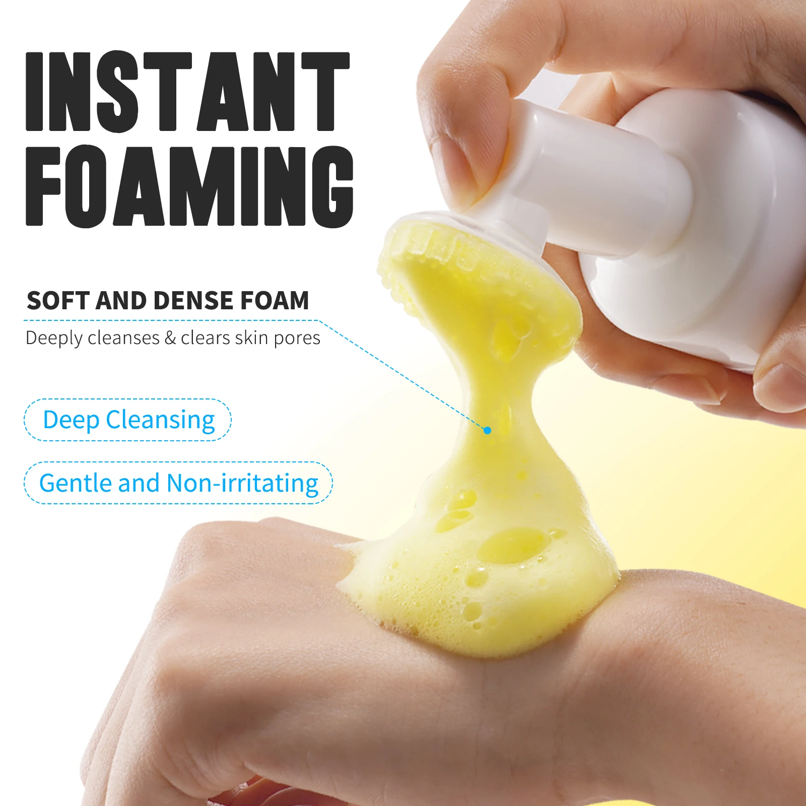 ALIVER Turmeric Cleansing Cream Deep cleansing Foaming Facial Cleanser Face Wash Turmeric Facial Cleanser Mousse for All Skin