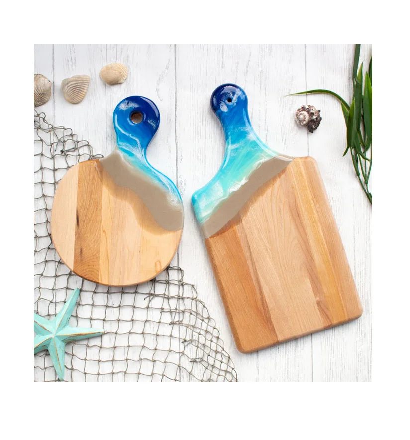 Customized Size Wood And Resin Cutting Boards food preparing Natural craft cheese board Best Quality Hottest Selling