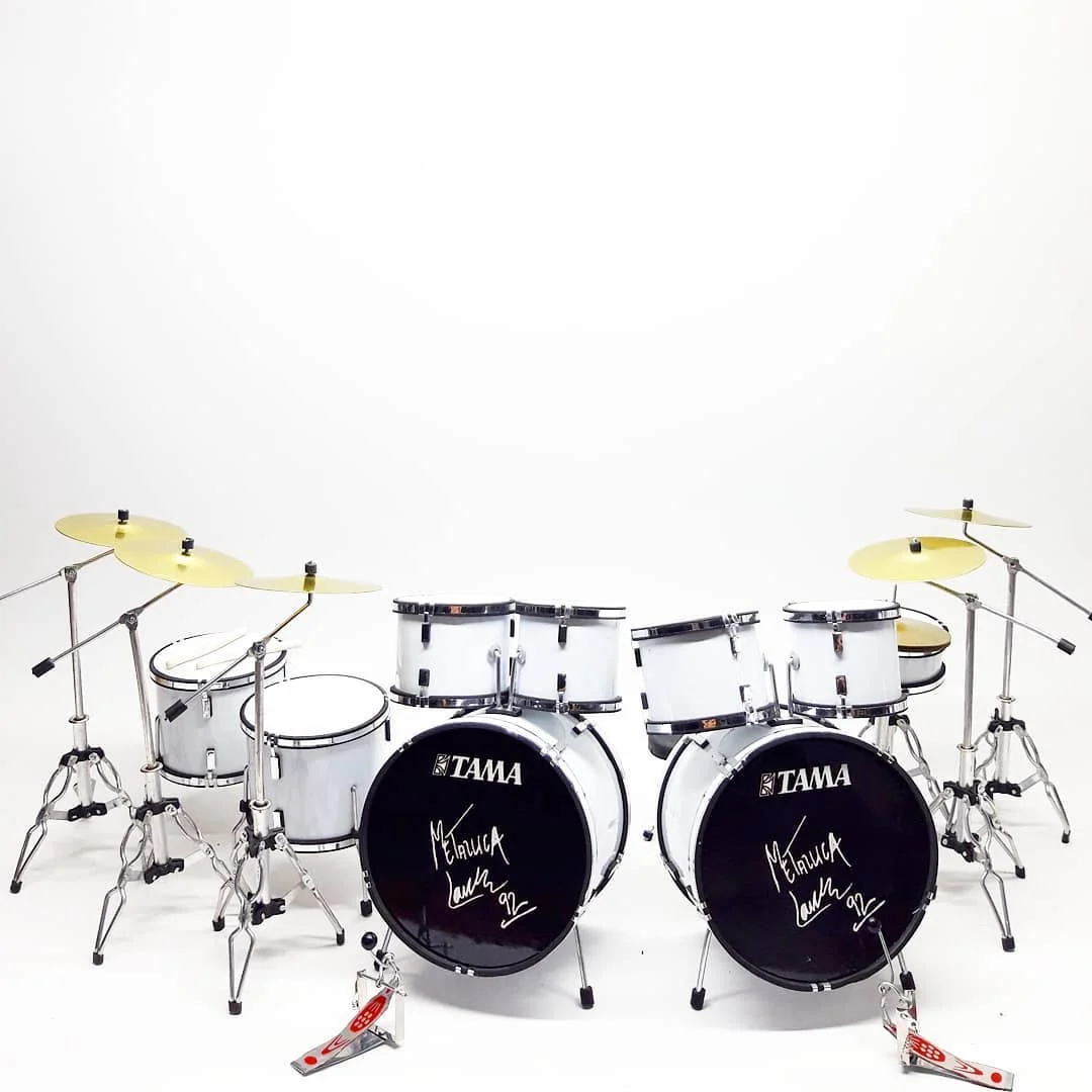 miniature drum set double bass metalica tama 1:6