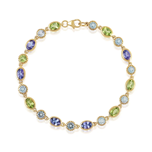 Natural Ethiopian opal gemstone bracelet 18K gold plated 925 sterling silver gemstone bracelets