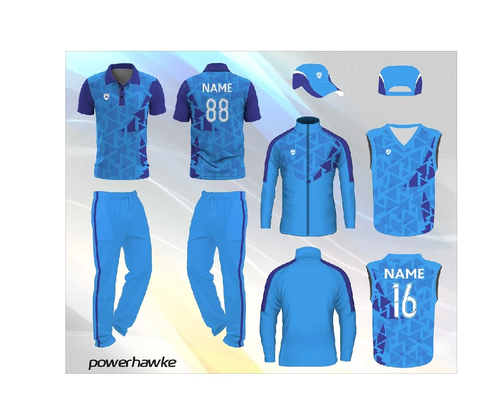 Best Selling Sportswear Cricket Uniform Collar Jersey and Trousers Pants Full Set Uniform with Customization Facility