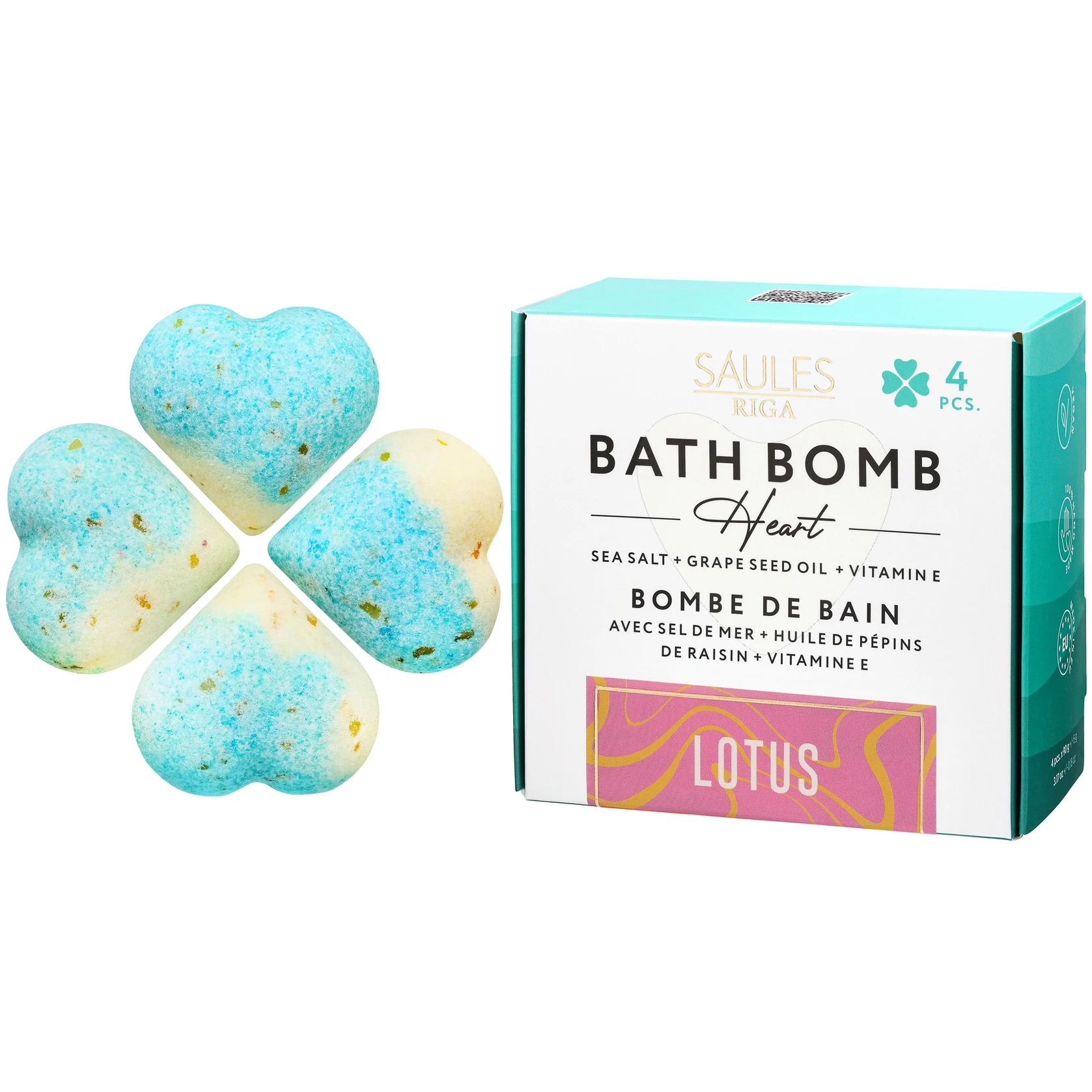 Wholesale Custom 4 Pack Luxury Lavender Bath Bombs Organic Spa Home Use presented in a Gift Box Hearth Bath Luxury Ball Pattern