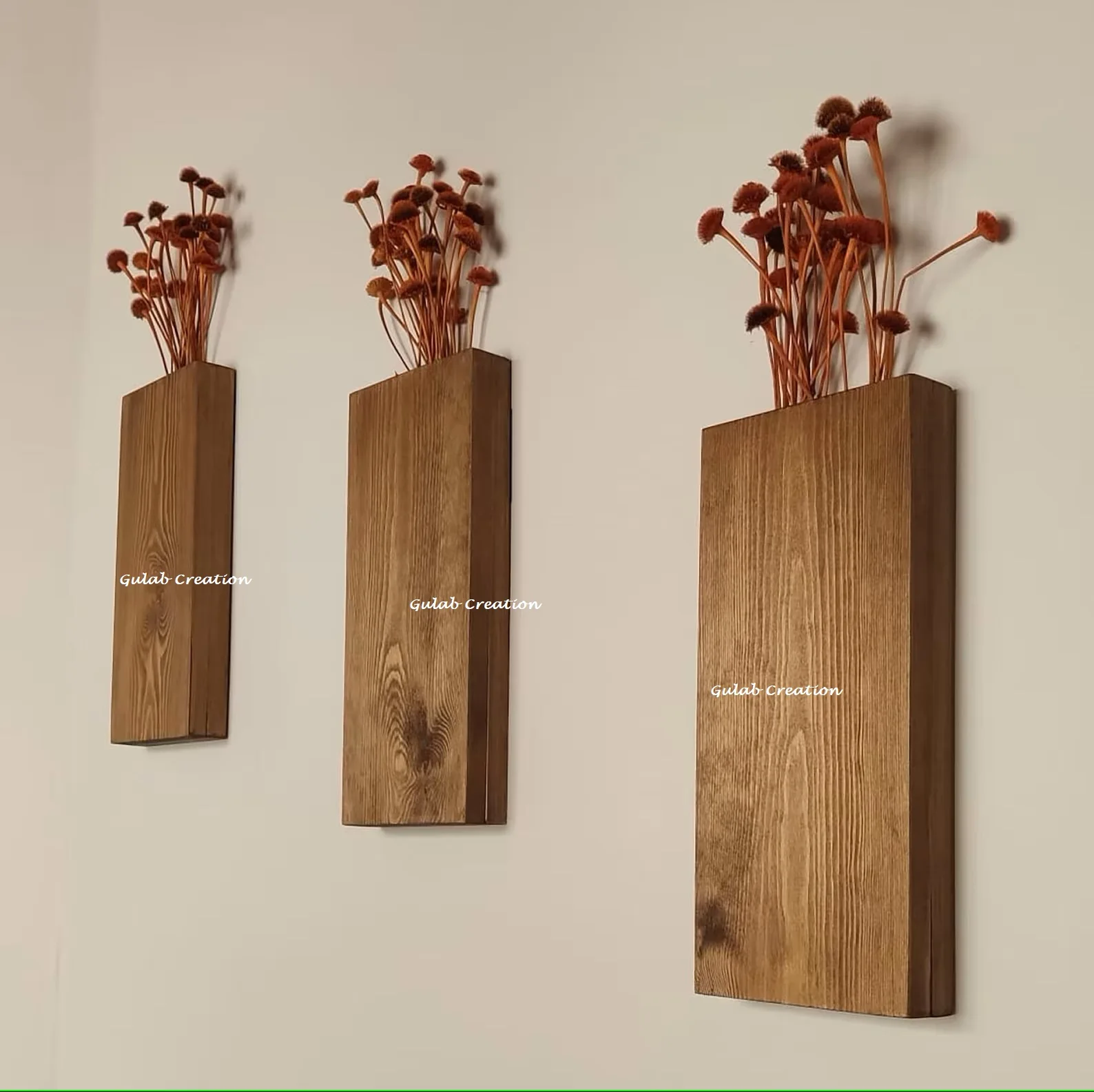 Wooden Hanging Vase for Greenery or Dried Flowers dry flower rack