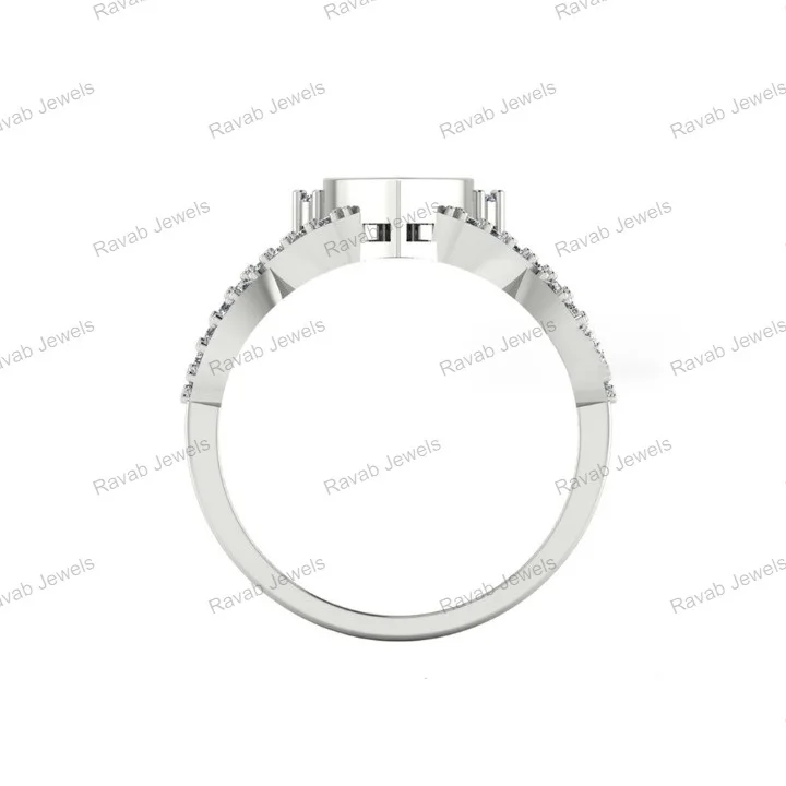 Gold Plated Sterling Silver Semi Mount Ring 6x8mm Pear Empty Blank Mountain 18k DIY Base Setting Bezel Without Stone For Inlay