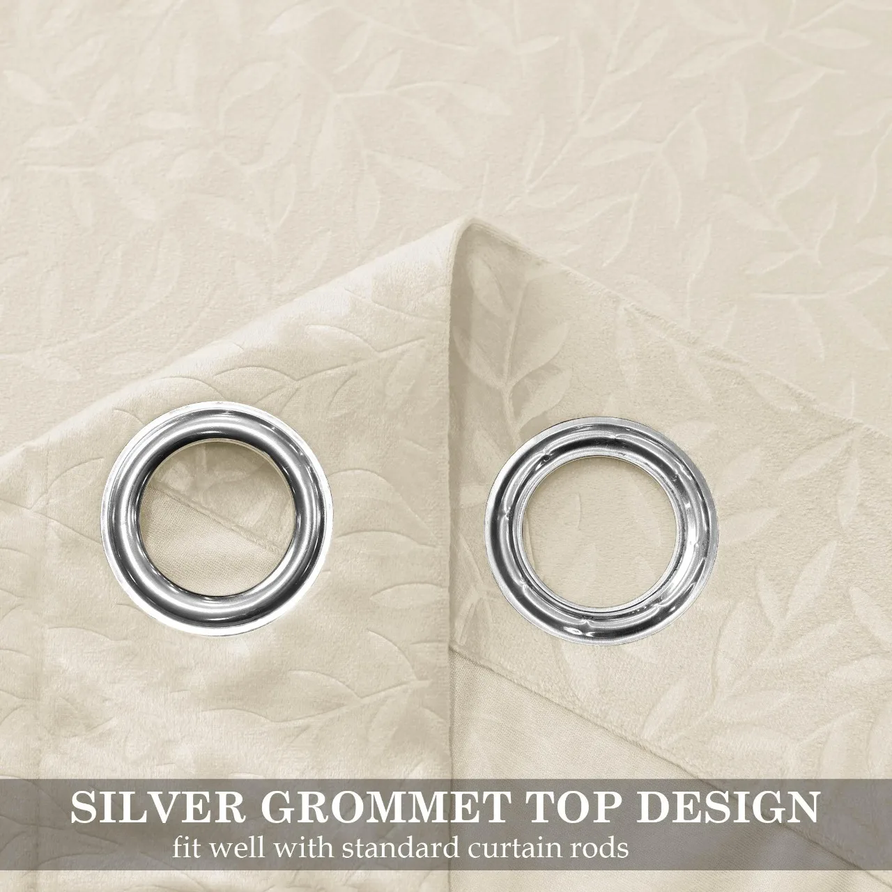 Wholesale Custom Beige Embossed Velvet Curtains Branched Leaves High Quality Stitched Luxury Window Coverings Bedroom Hospital